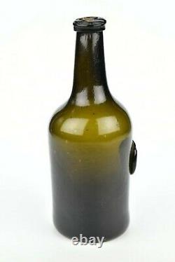 Rare Unlisted English Black Glass Sealed Wine Bottle 18th Century