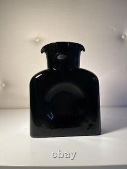Rare Vintage Blenko Glass 2003 Ebony Black 384 Water Bottle