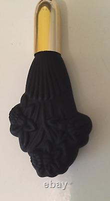 Rare Vintage Glass Act Studio 2 Mini Tasseled Perfume Bottles Black & White