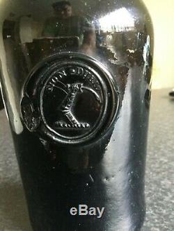 Rare mint Black glass Non-Dubio hand blown bottle