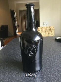Rare mint Black glass Non-Dubio hand blown bottle