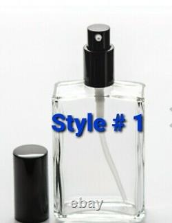 Refillable Perfume Spray Glass Atomizer Empty Bottle Flat Shape 1oz, 2oz & 3.4oz