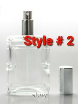 Refillable Perfume Spray Glass Atomizer Empty Bottle Flat Shape 1oz, 2oz & 3.4oz