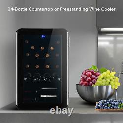 Refrigerator Wine Cooler Fridge 24 Bottle Capacity Digital Control Glass Door