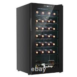 Refrigerator Wine Cooler Fridge 28 Bottle Digital Control Glass Door Quiet