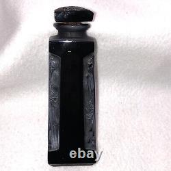 René Lalique Ambre D'Orsay Art Deco Black Glass Perfume Bottle 187 READ