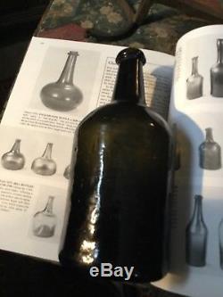 Revolutionary War 18th Century Black Glass English Cylinder Bottle 1760-1780