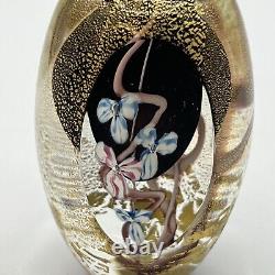 Roger Gandelman Studio Art Glass Aventurine Flower Perfume Bottle Signed 1988