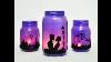 Romantic Evening Black Glue Mason Jar Lantern