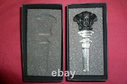 Rosenthal Versace 3 Glass Bottle Stoppers Black Gold & White Brand New Boxed