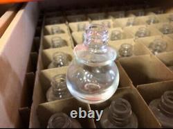 Round Clear Glass Bottle W Blk plastic twist off cap 1oz thick Essential Oils