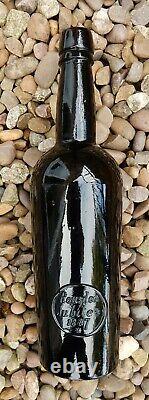 Rousdon Jubilee dated 1887 sealed black glass wine bottle