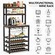 Rustic 32 Bottles Floor Wine Rack Shelf With Wine Glass Holder Rack For Kitchen