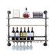 Rustic Wine Shelf Rack Bottle 8 Glass Holder Wall Mounted Home Bar 92x20x89cm Us