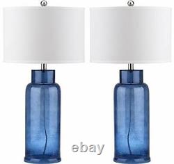 SAFAVIEH Lighting Collection Glass Bottle Blue 30-inch Bedroom Living Room Ho
