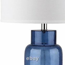 SAFAVIEH Lighting Collection Glass Bottle Blue 30-inch Bedroom Living Room Ho