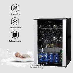 SMAD 19 Bottle Wine Cooler Refrigerator Glass Door Fridge Under Counter Small US