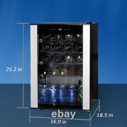 SMAD 19 Bottle Wine Cooler Refrigerator Wine Storage Chiller Glass Door Pub Bar