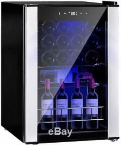 SMAD 19 Bottles Drinks Wine Fridge Glass Door Compact Beverage Bar Mini Cooler