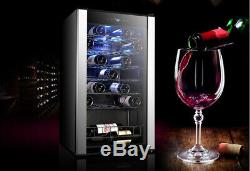 SMAD 19 Bottles Drinks Wine Fridge Glass Door Compact Beverage Bar Mini Cooler