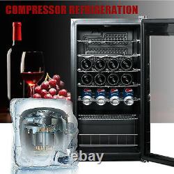 SMAD 28 Bottle Wine Fridge Beverage Cooler Wine Refrigerator Stainless Steel