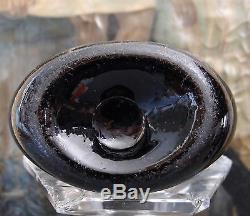 SMALL ANTIQUE FRENCH BLACK GLASS ALCOHOL ARMAGNAC BOTTLE 18th PONTIL SCARE 2