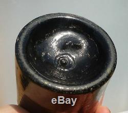 SQUAT BLACK GLASS ALE BOTTLE-Wedge Top-Three Piece Mold-Sticky Pontil-1840s