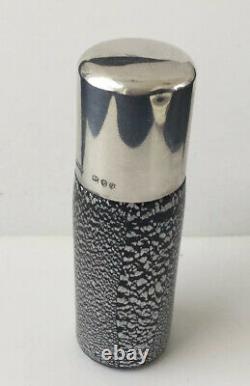 Sampson Mordan Rare Smelling Salt Bottle In Black Glass With Silver Flakes 1891