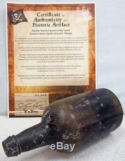 Sea Salvaged Pirate Black Glass Mallet Rum Bottle Artifact St. Thomas V I Harbor