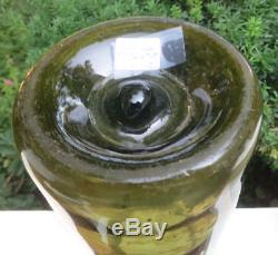 Shapely Antique Black Glass French Food Storage Jar Outie Pontil, Good Condition