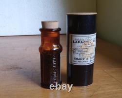 Sharp & Dohme Baltimore Emb Label & Tube 100 Yr Old Lapactic Pills Poison Bottle