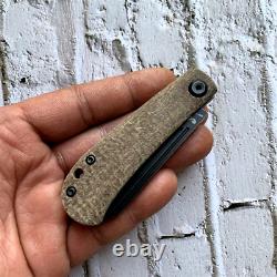 Sheepsfoot Folding Knife Pocket Hunting Survival Stonewashed 154CM Steel Micarta