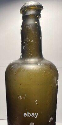 Shipwreck Find 18th Century English Black Glass Transitional Mallet Wine Bottle