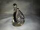 Signed Gavin Heath Studio Art Glass Perfume Bottle Black White Swirl