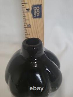 Signed Vandermark P17 Perfume Bottle with Stopper 1984, Black Art Glass