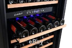 Smith & Hanks 166 Bottle Dual Zone Wine Refrigerator Cellar Glass