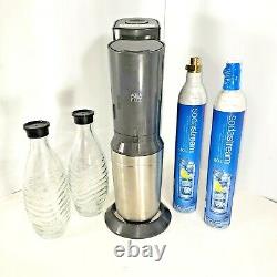 SodaStream Aqua Fizz Sparkling Soda Maker, 2 Glass Carafes, 1 New & 1 Empty CO2