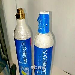 SodaStream Aqua Fizz Sparkling Soda Maker, 2 Glass Carafes, 1 New & 1 Empty CO2