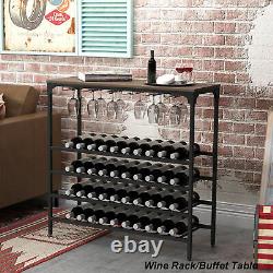 Sorbus Wine Rack Stand Glass Table Top With Metal Display Hold 18 Wine Bottles