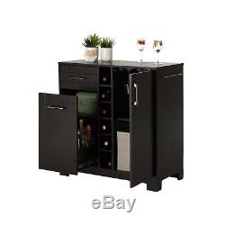 South Shore Vietti Bar Cabinet with Bottle and Glass Storage, Black. 2DAY SHIP