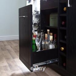 South Shore Vietti Bar Cabinet with Bottle and Glass Storage, Black Oak