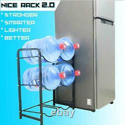 Stainless Steel 5 Gallon Water Bottle Glass Plastic Jug 3 Shelves MAX strength