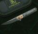 Straightback Folding Knife Pocket Hunting Survival N60 Blade Titanium Handle Edc
