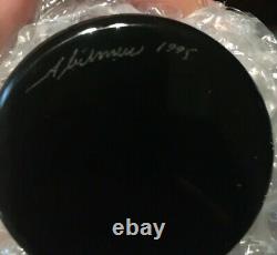Stuart Abelman 1995 black pulled feather perfume bottle-signed