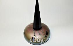 Stunning Craig Zweifel Iridescent & Black Studio Art Glass Perfume Scent Bottle
