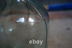 Stunning Crude Aqua Antique Demijohn Bottle Applied Top Mold Blown 1800s