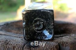 Super Crude 1700's BLACK GLASS Case Gin Bottle Open Pontil