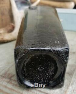 Super Crude Antique Sealed Case Gin Bottle Black Glass
