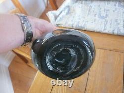 Superb English Dated Black Glass Bladder Wine Bottle Jos Phillipp 1777