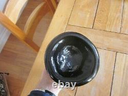 Superb J Pitfield 1784 Black Glass Sealed Squat Cylinder Wine Bottle Dorset
